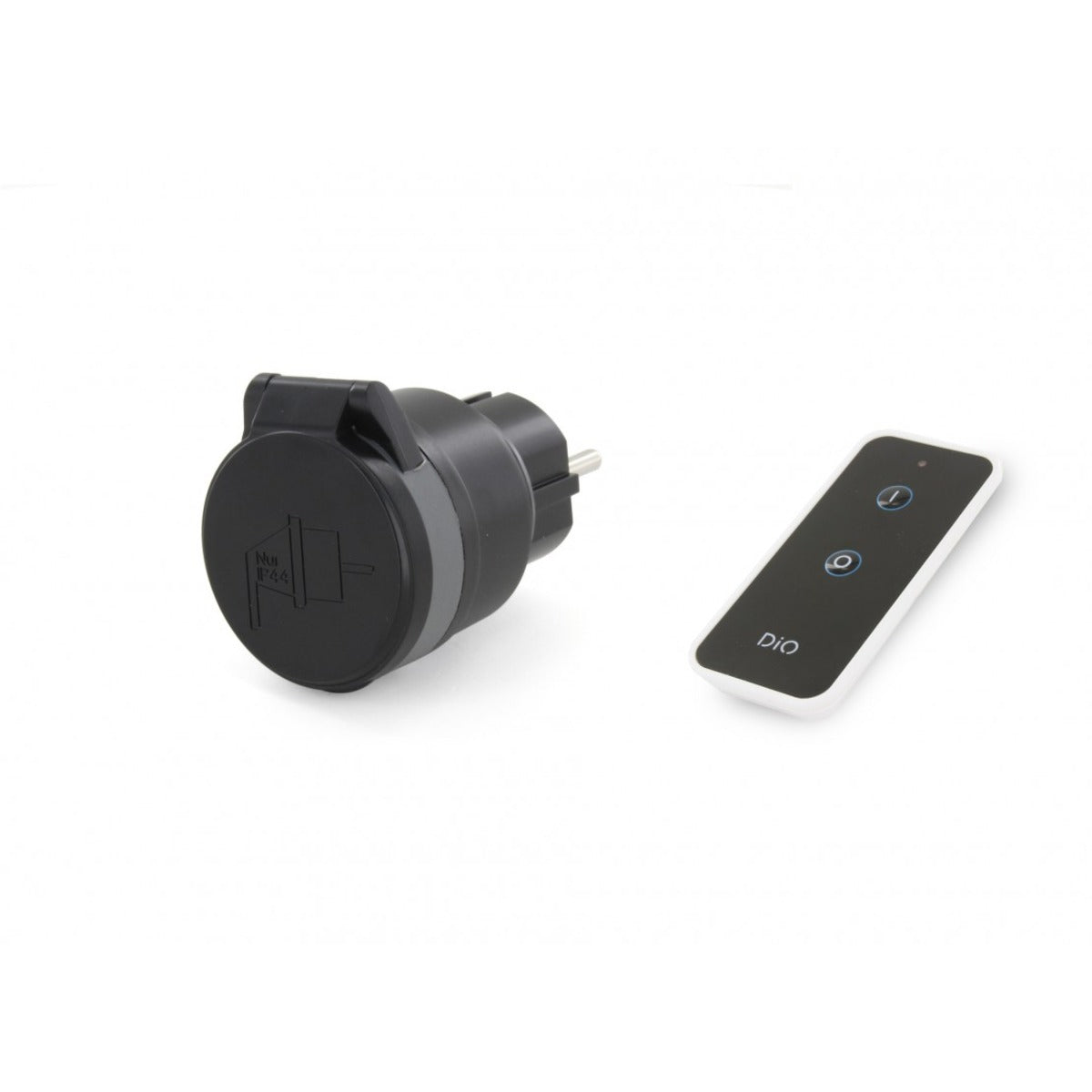 Prise nano extérieure IP44 - 3500W + télécommande - Noir et Gris - DiO