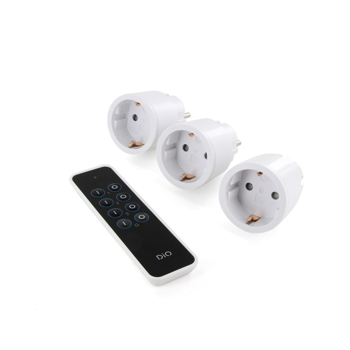 Set de 3 prises Schuko + télécommande - DiO