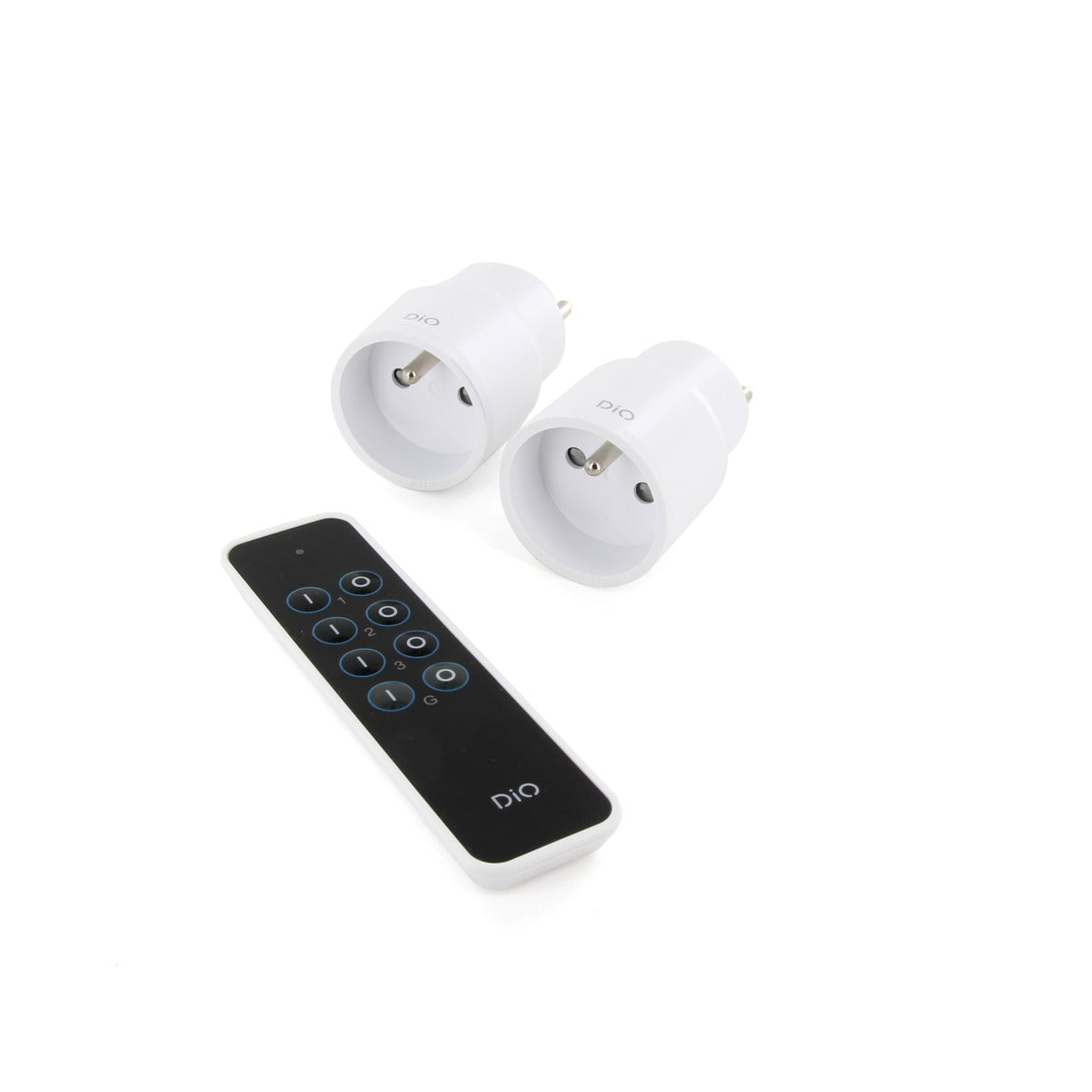 Set de 2 prises On/Off avec télécommande - 2300W - Blanc - DiO