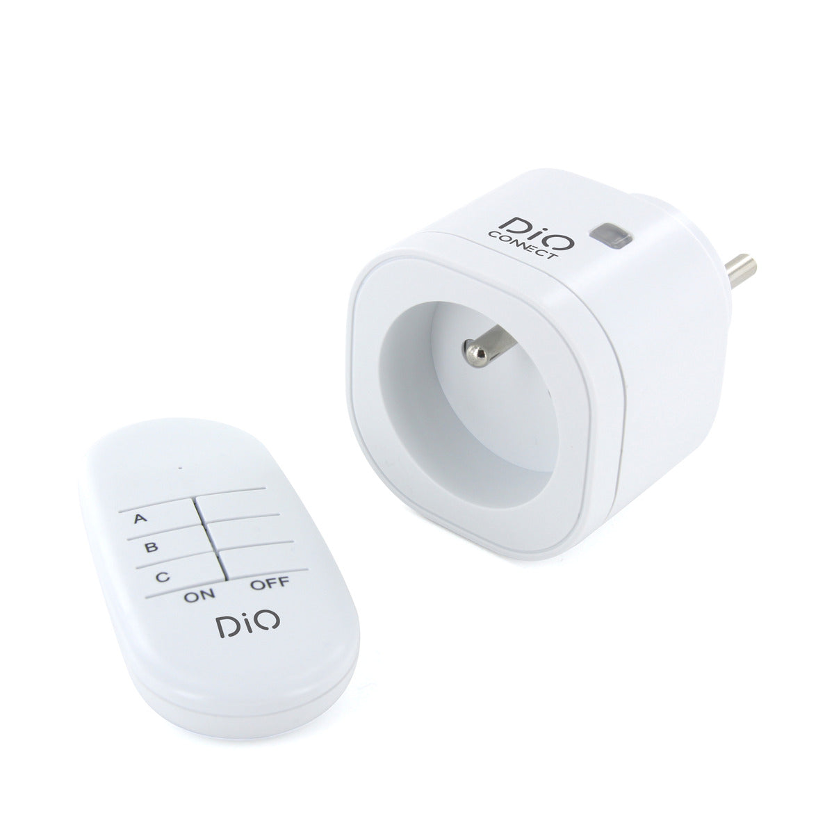 Prise connectée + télécommande - 3000W - 3 canaux - Blanc et Noir - DiO