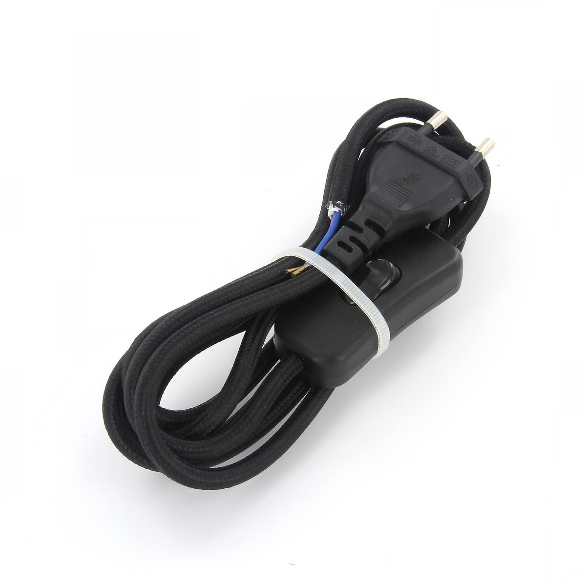 Câble textile noir H03VVH2-F - 2m - Chacon