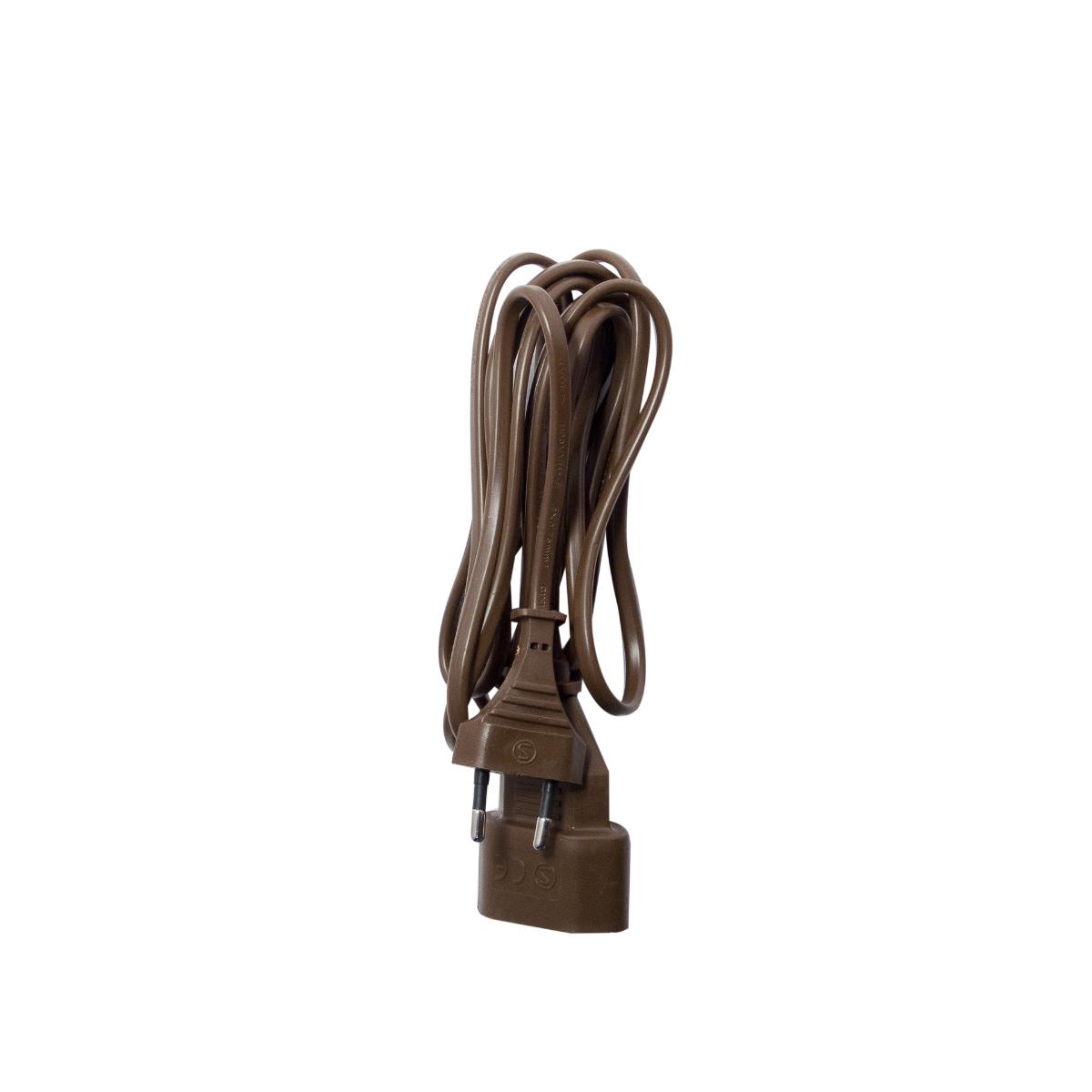 Prolongateur H03VVH2F 2x0,75mm² - 5A 5m - Brun - Chacon