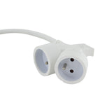 Prolongateur double tête - blanc - Chacon