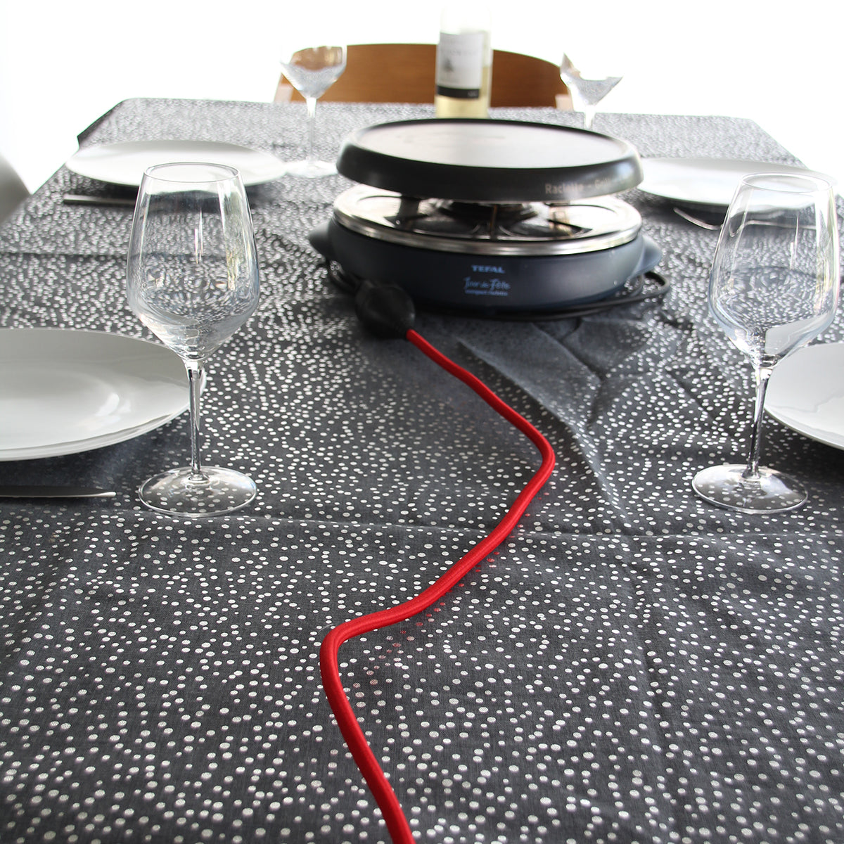 Prolongateur textile prise FR - fiche plate - Chacon