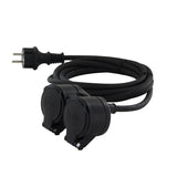 Prolongateur Schuko double tête - IP44 - Chacon