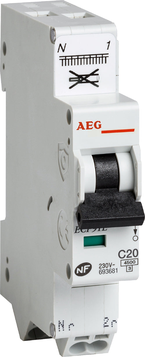 Disjoncteur à connexion automatique PH/N 4,5KA Type AC - AEG