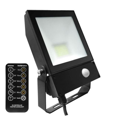 Projecteur 20W 3000K - Noir PIR - Lébénoïd
