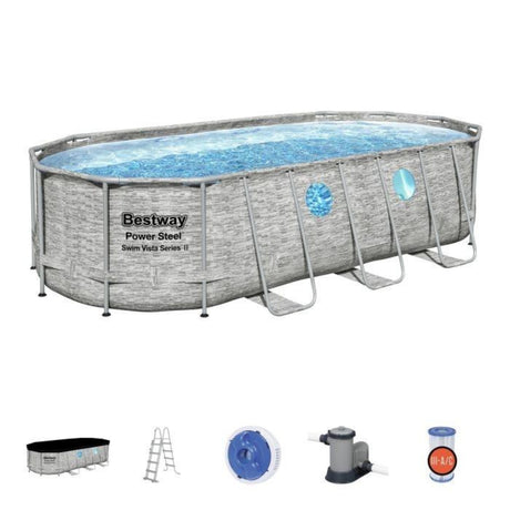 [JAMAIS UTILISÉ] Piscine tubulaire Power Steel Swimvista - 5,49 x 2,74 x 1,22m - Bestway