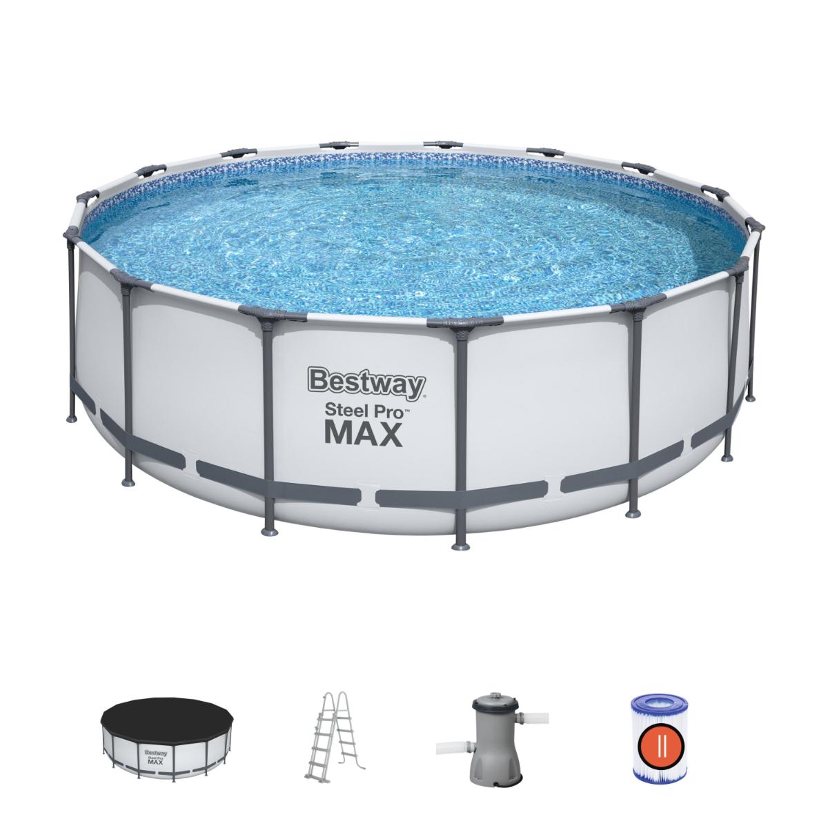 Piscine tubulaire ronde Steel Pro Max - Ø4.57 x 1.22m - Bestway