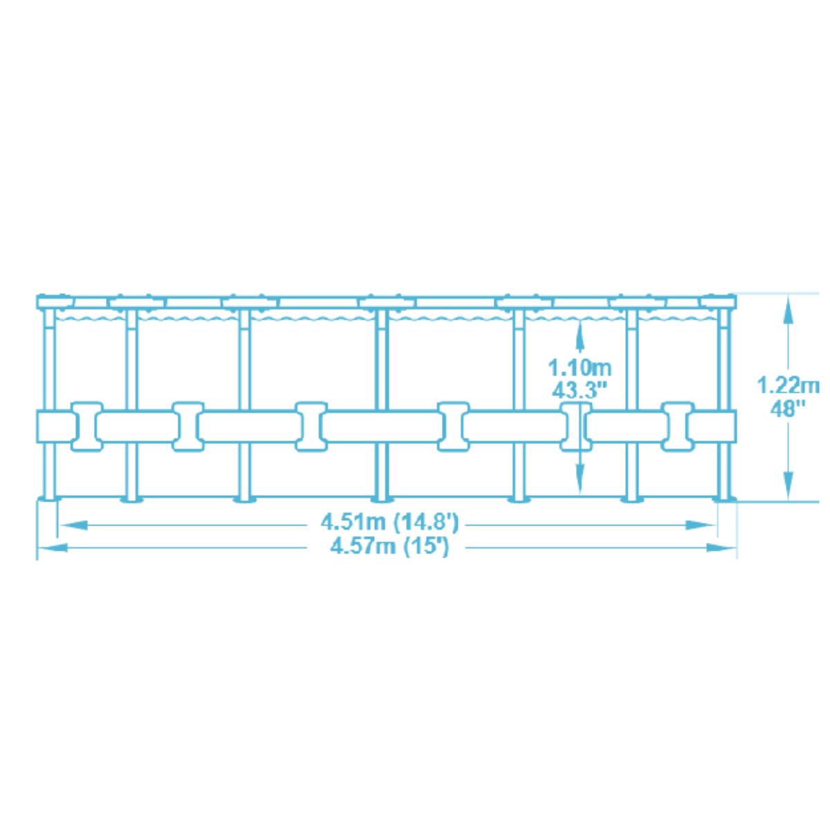 Piscine tubulaire ronde Steel Pro Max - Ø4.57 x 1.22m - Bestway