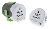 Adaptateur prise voyage universel avec port USB - compatible avec +195 pays USA/Asie/UK - Vert - Q2 Power