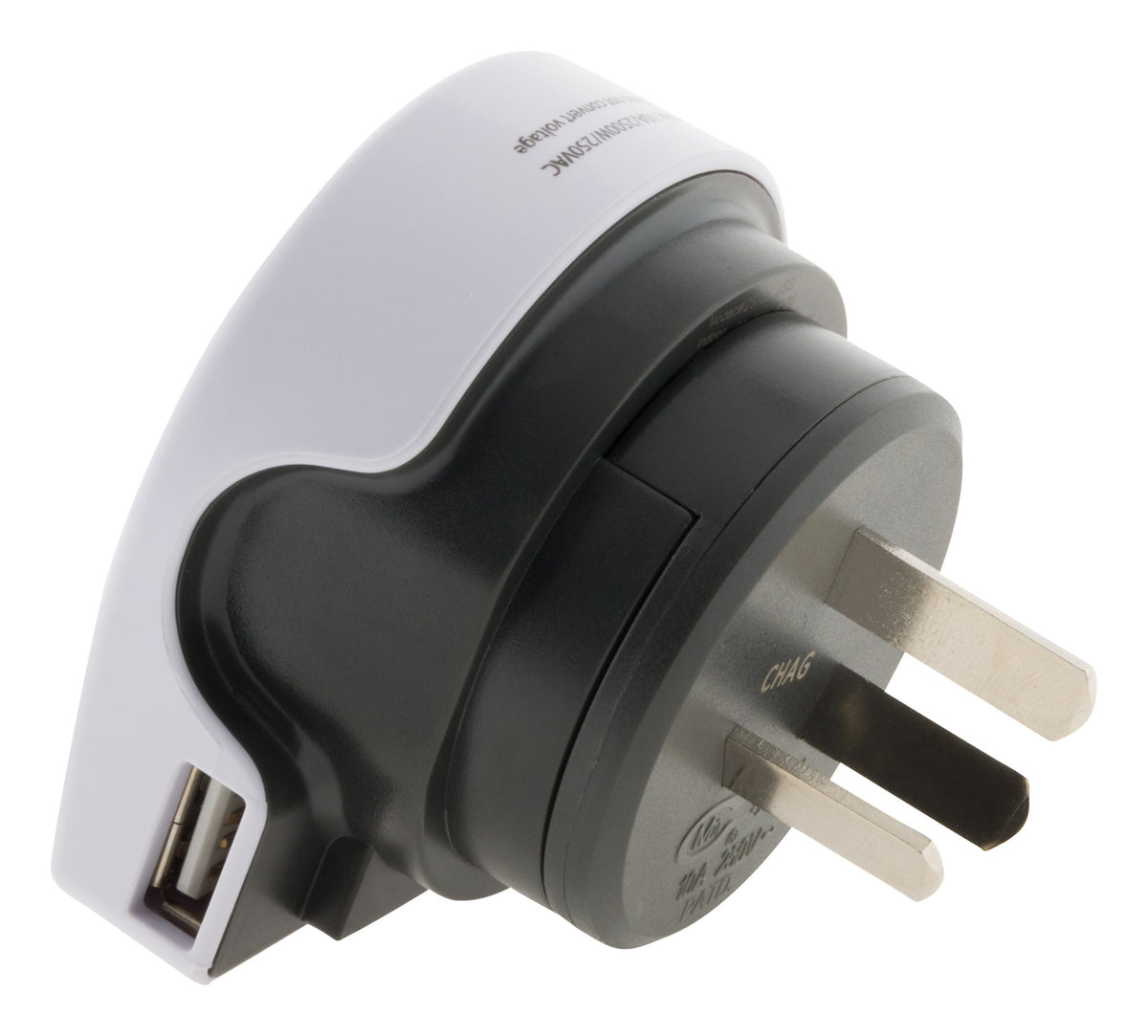 Adaptateur prise voyage universel 5en1 - 100 pays USA/Asie/UK - Blanc - Q2 Power