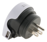Adaptateur prise voyage universel 5en1 - 100 pays USA/Asie/UK - Blanc - Q2 Power
