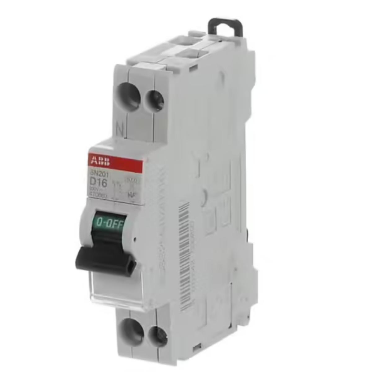 Disjoncteur modulaire SN201 1P+N, Courbe D 16 A/10 kA - ABB