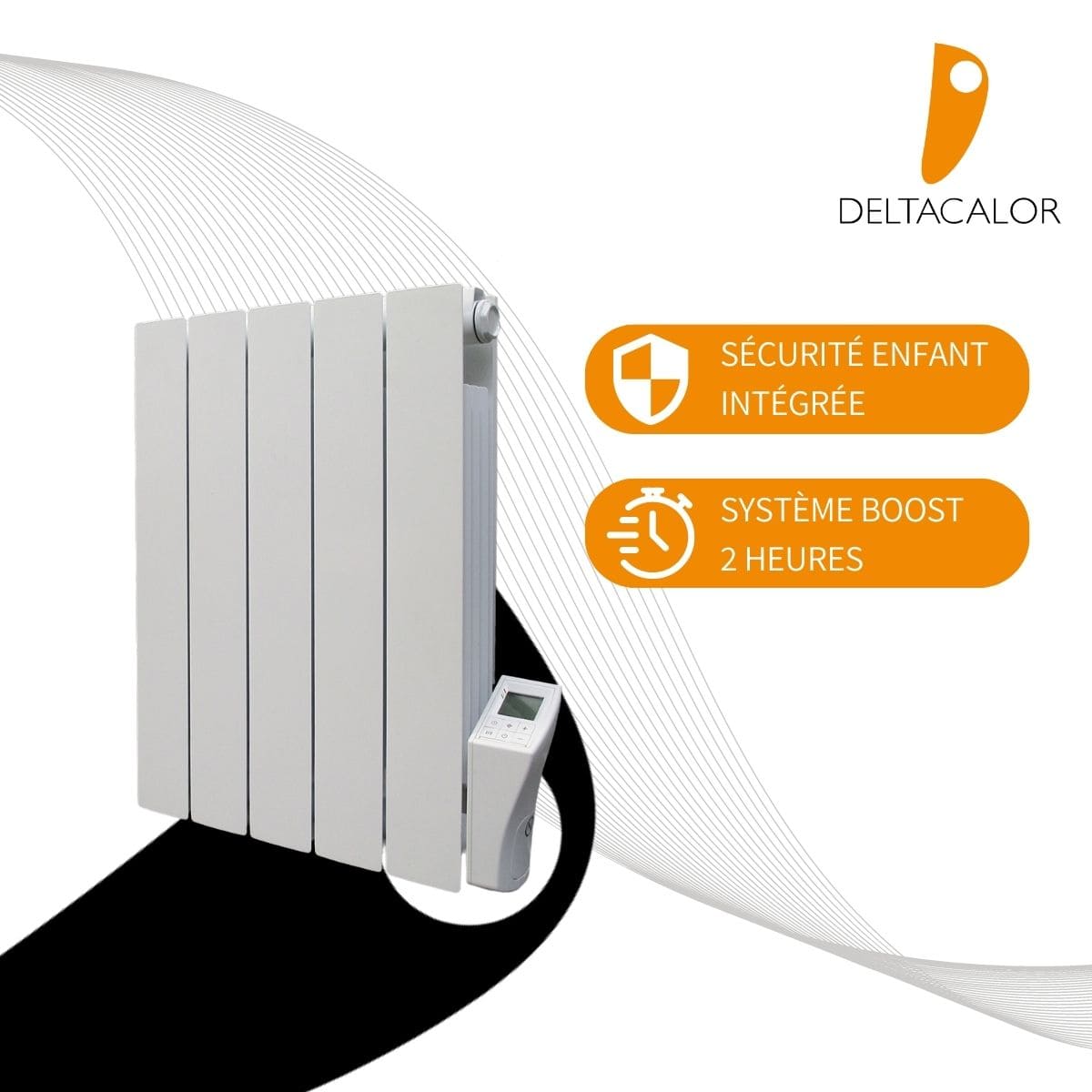 Chauffage pierre naturelle Kurtzy  1000/1500/2000W - blanc - Deltacalor
