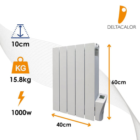 Chauffage pierre naturelle Kurtzy  1000/1500/2000W - blanc - Deltacalor