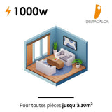 Chauffage pierre naturelle Kurtzy  1000/1500/2000W - blanc - Deltacalor
