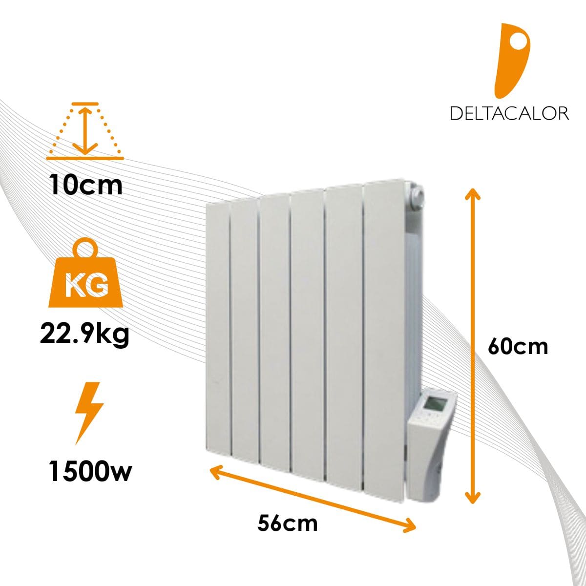 Chauffage pierre naturelle Kurtzy  1000/1500/2000W - blanc - Deltacalor