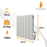 Chauffage pierre naturelle Kurtzy  1000/1500/2000W - blanc - Deltacalor