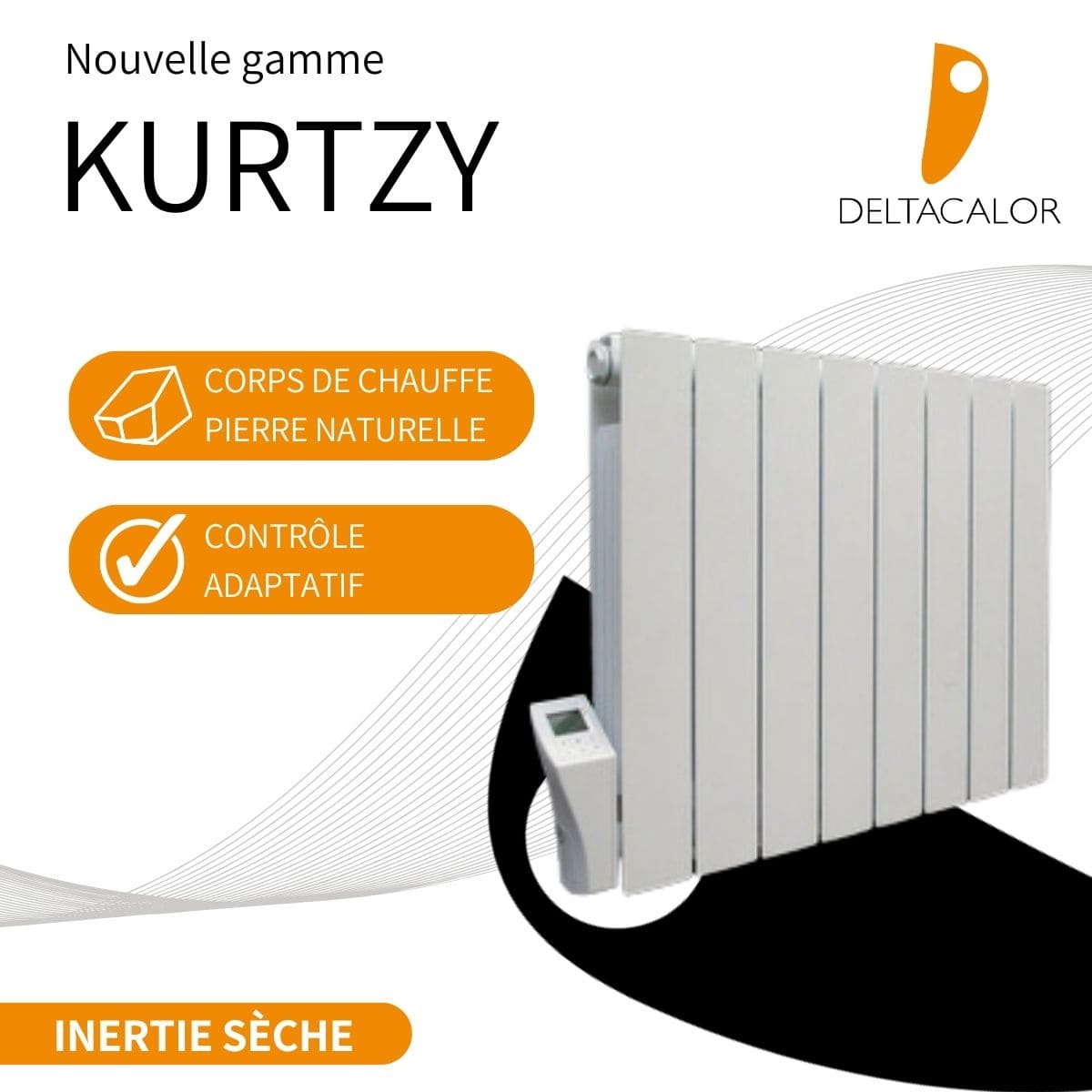Chauffage pierre naturelle Kurtzy  1000/1500/2000W - blanc - Deltacalor