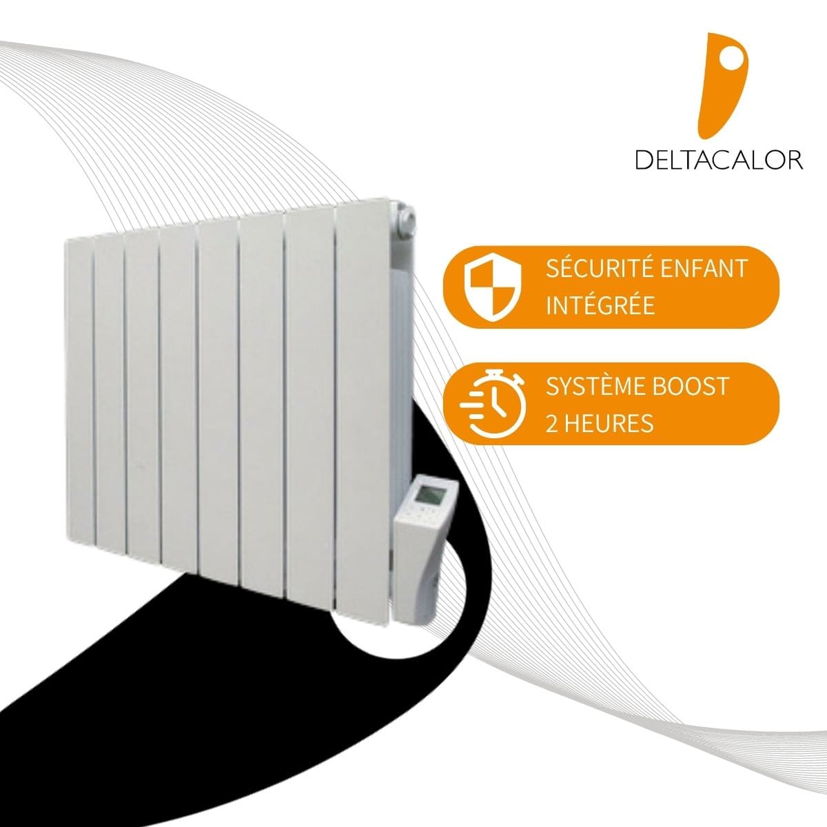 Chauffage pierre naturelle Kurtzy  1000/1500/2000W - blanc - Deltacalor
