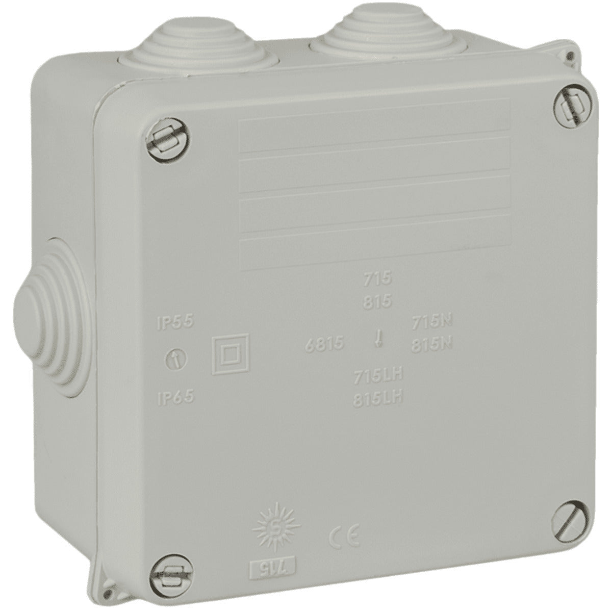 Boîte de dérivation carrée IP55 7 entrées - 100 x 100 x 55 mm - Solera