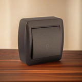 Bouton poussoir sonnette en saillie - Noir graphite - Solera