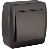 Bouton poussoir sonnette en saillie - Noir graphite - Solera