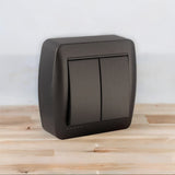 Double interrupteur va et vient en saillie - Noir graphite - Solera