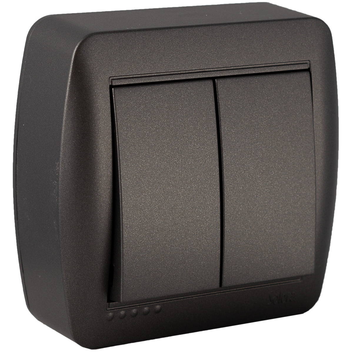 Double interrupteur va et vient en saillie - Noir graphite - Solera